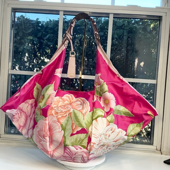 Rare Salvatore Ferragamo Floral Silk Tote – Like New - Picture 2 of 6